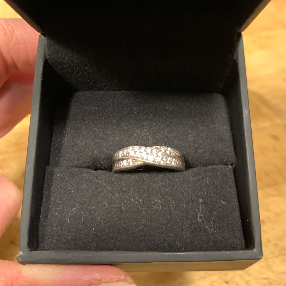 Simply Beautiful Serling Silver and CZ Ring. The perfect wedding band! - Picture 2 of 16
